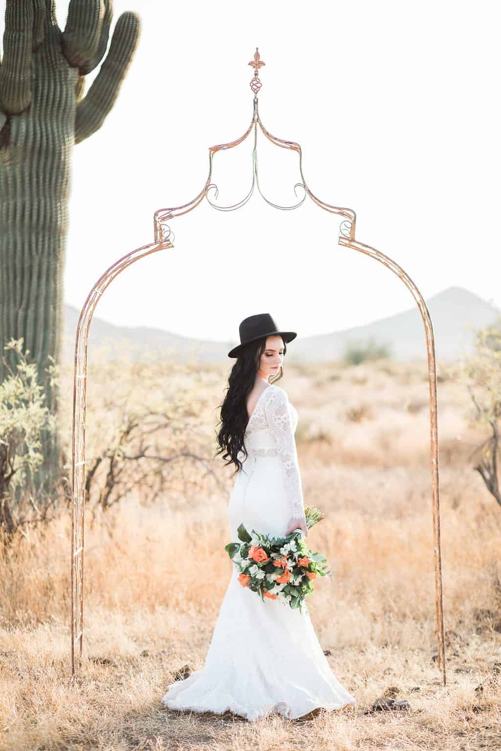 AN INTIMATE WEDDING CEREMONY IN THE ARIZONA DESSERT (PSST...THERE'S A HARLEY TOO!) - R A