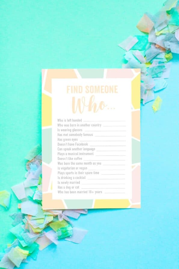 FREE PRINTABLE ENGAGEMENT PARTY OR WEDDING ICE BREAKER GAME FIND THE GUEST BINGO BespokeBride