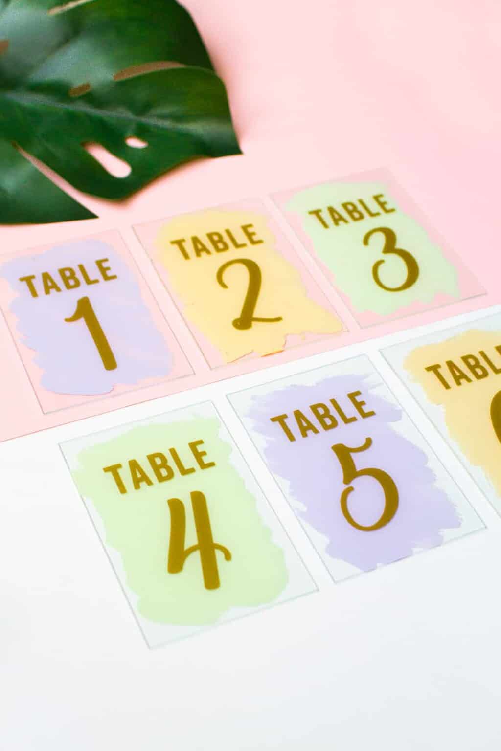 DIY THESE MODERN PASTEL PAINTED GLASS TABLE NUMBERS BespokeBride
