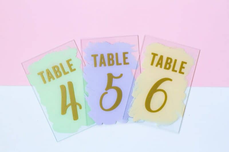 DIY THESE MODERN PASTEL PAINTED GLASS TABLE NUMBERS BespokeBride