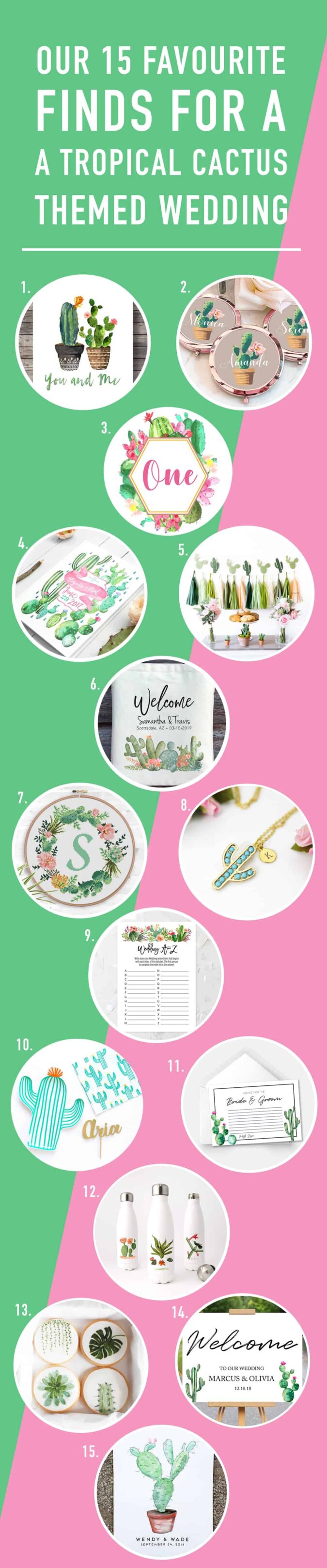 Tropical Cactus Themed Wedding Inspiration Etsy