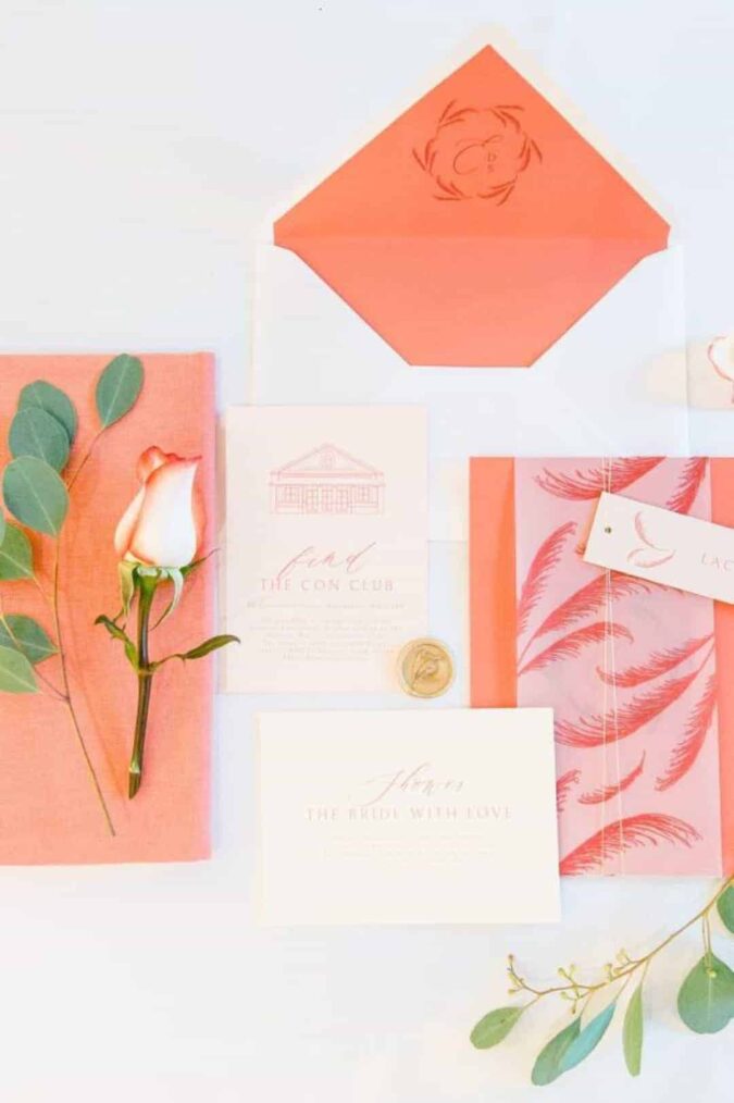 ROMANTIC LIVING CORAL COLOUR PALETTE PANTONE COLOUR OF THE YEAR 2019 TRENDY BRIDAL SHOWER IDEAS WITH PAMPAS GRASS (1)