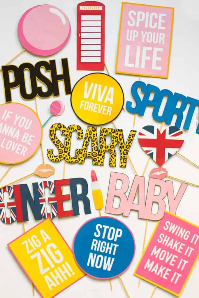 Print Download These Spice Girl Themed Props For The Ultimate 90s Themed Party Bespoke Bride