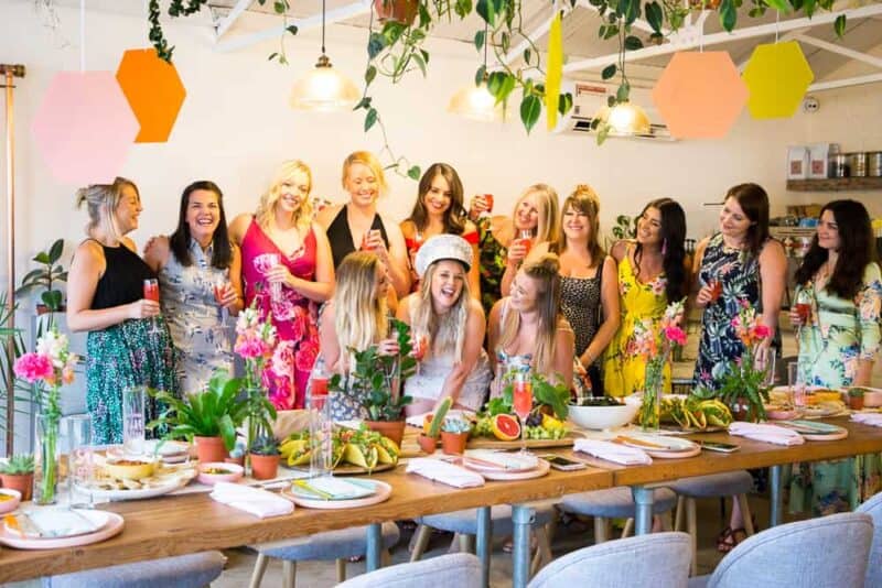 EMILY'S PALM SPRINGS THEMED HEN PARTY - Palm Springs Themed Bachelorette Party Hen Dinner Cocktails Tropical Mexican Bridal Shower Emily