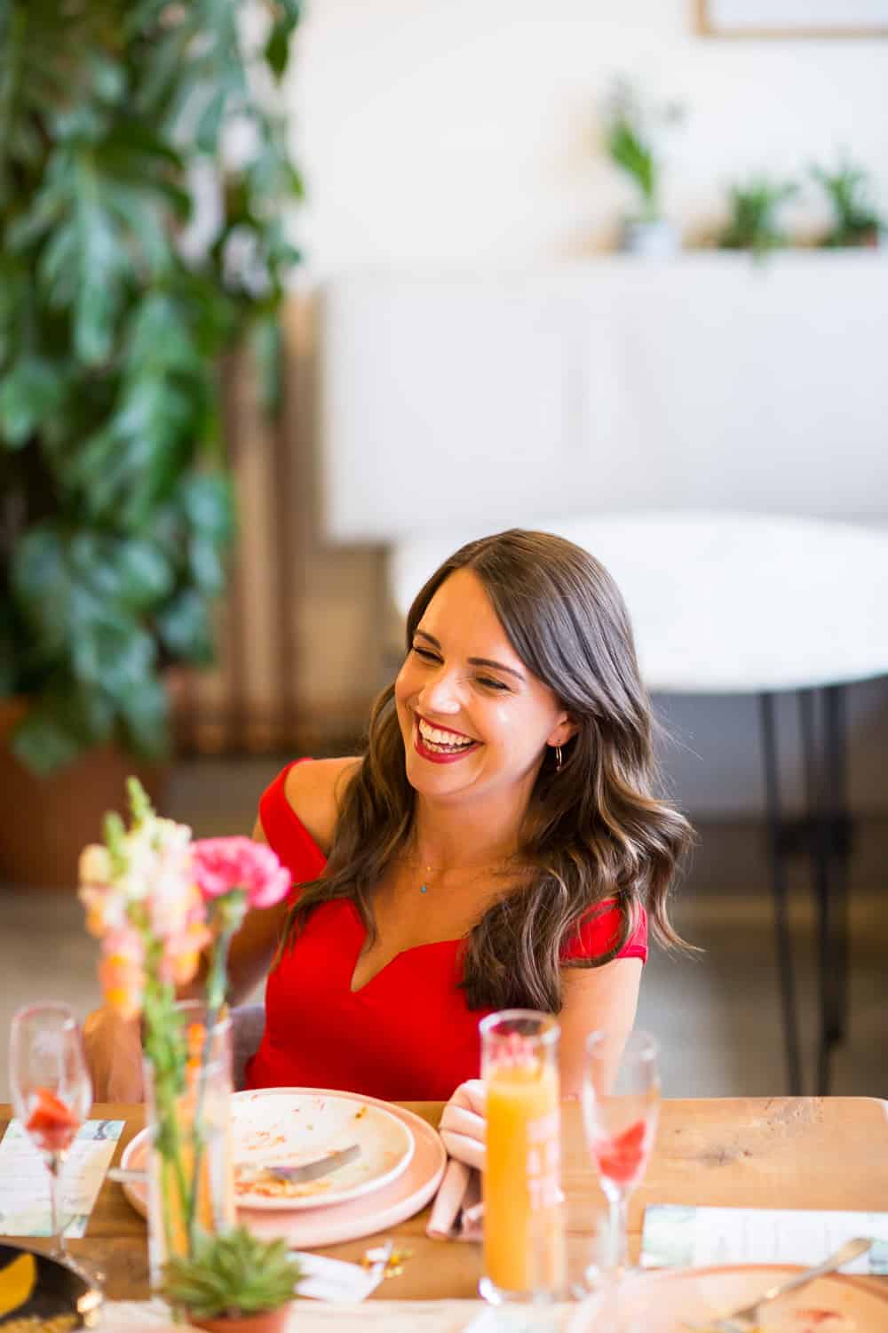 Palm Springs Themed Bachelorette Party Hen Dinner Cocktails Tropical