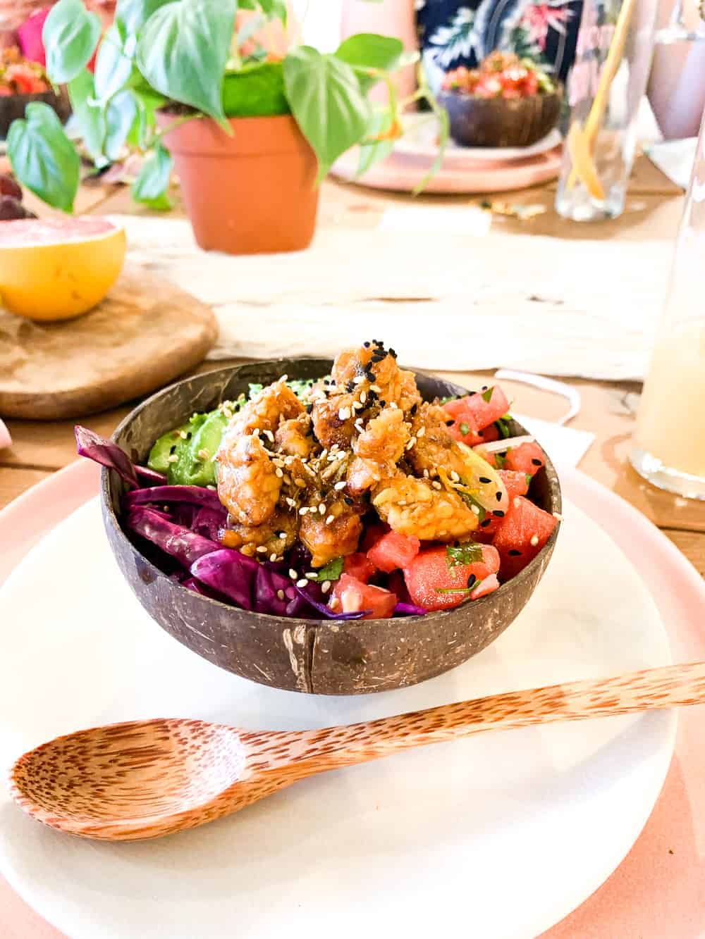 Palm Springs Themed Bachelorette Party Hen Dinner Cocktails Tropical