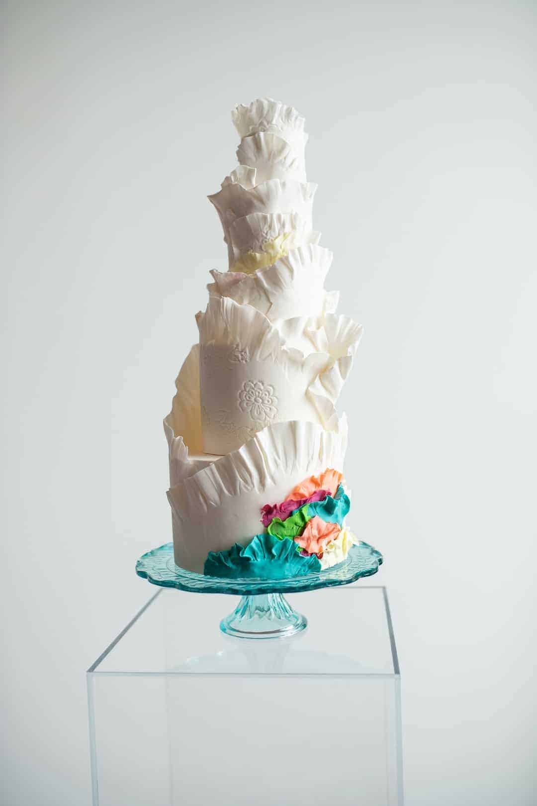 elegant art inspired wedding cake