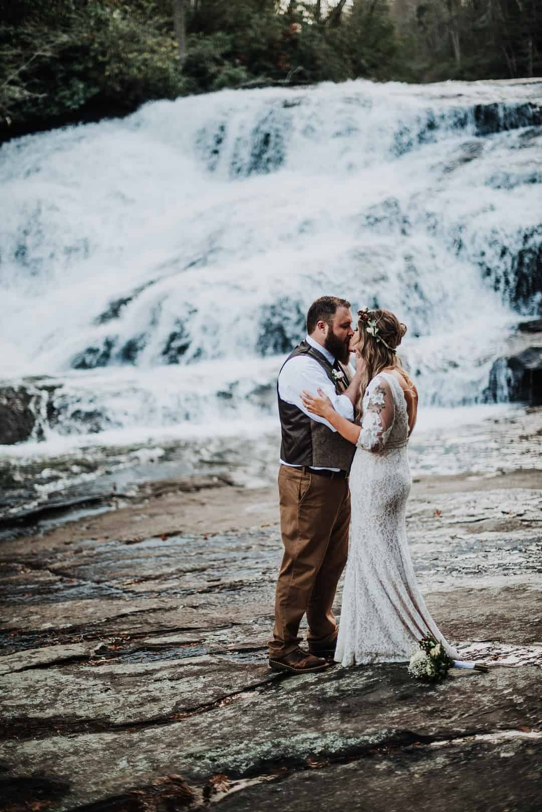 AN INTIMATE ELOPEMENT AT SKINNY DIP FALLS - Garrett Matthews Cappy Phalen Photography Northcarolina Triplefalls Beckytrevor Big