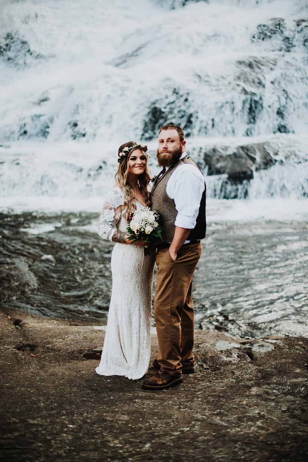 AN INTIMATE ELOPEMENT AT SKINNY DIP FALLS - Garrett Matthews Cappy Phalen Photography Northcarolina Triplefalls Beckytrevor Big