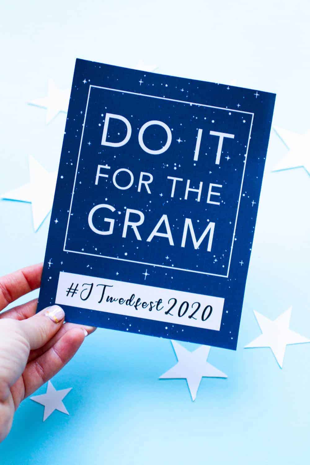 FREE PRINTABLE STAR THEMED WEDDING HASHTAG SIGN - Hashtag Wedding Sign Do It For The Gram Star Themed Celestial Zodiac Galaxy