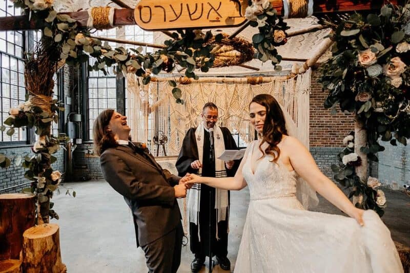 RUSTIC INDUSTRIAL WEDDING WITH JEWISH ELEMENTS - Rustic Vintage Industrial Wedding At The Basilica Hudson With Jewish Elements And Floral Huppah