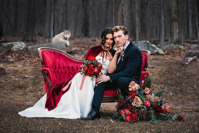A Stunning Red Riding Hood Wedding Style Shoot