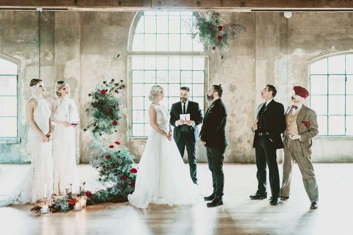 Peaky blinders inspired wedding styled shoot photos