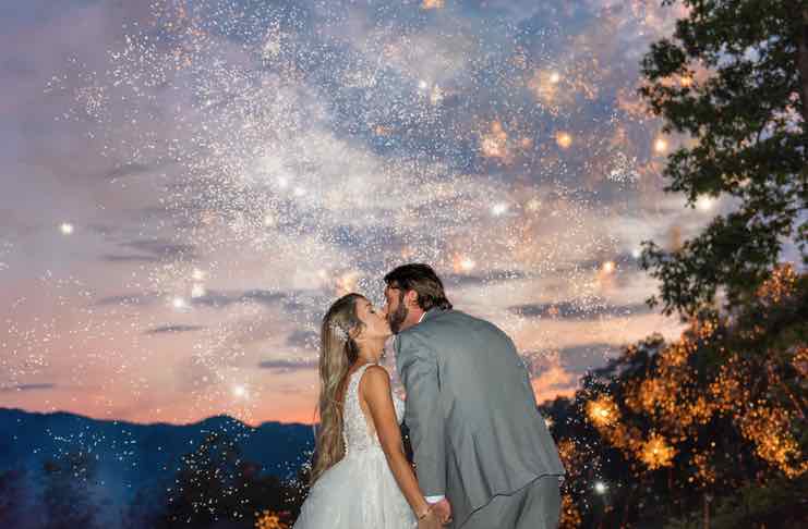 Sunset Wedding with Fireworks in Whittier