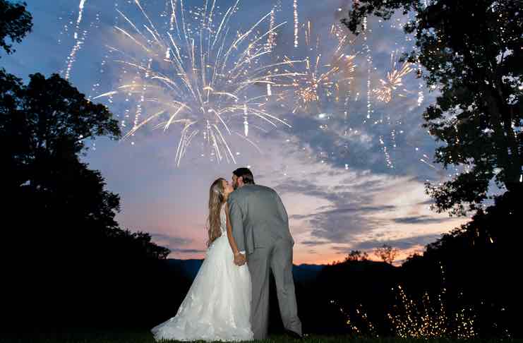 Wedding with Fireworks in North Carolina