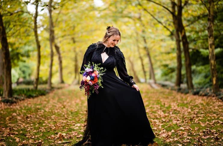 black wedding dress picture