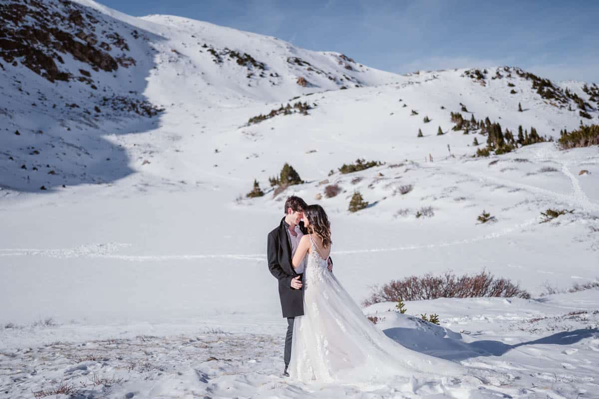snowy wedding elopement colorado