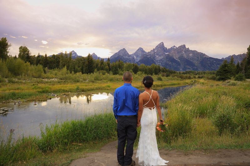 wedding in the mountains of Grand Teton National Park in Wyoming