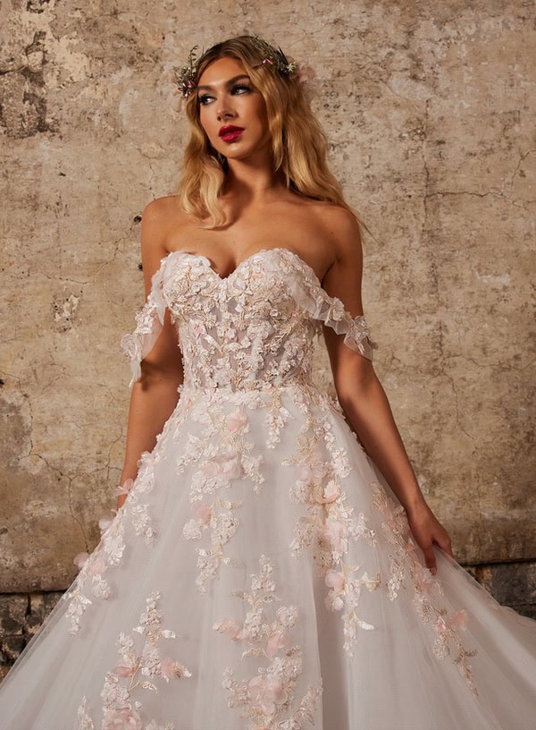 14 Beautiful Floral Wedding Dresses to Inspire | OneFabDay.com