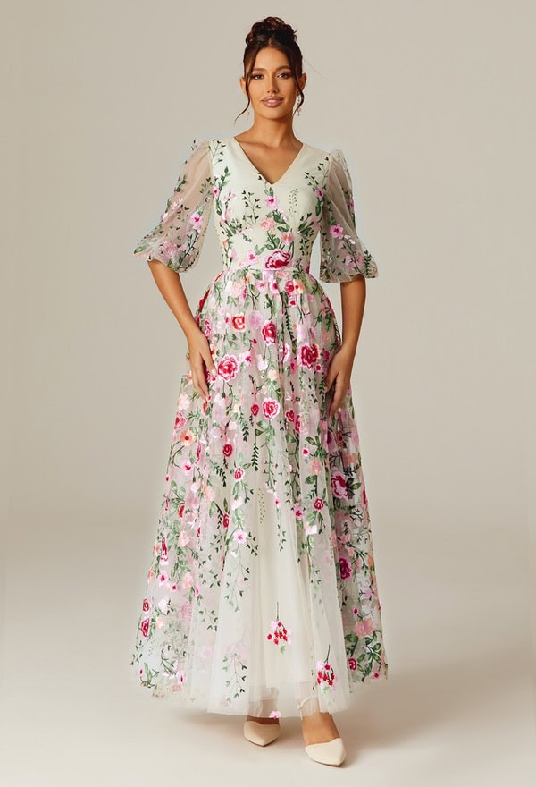 floral wedding dress awbridal