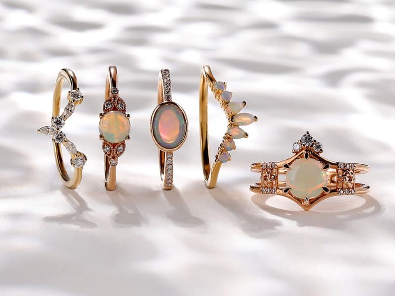 opal Wedding Rings