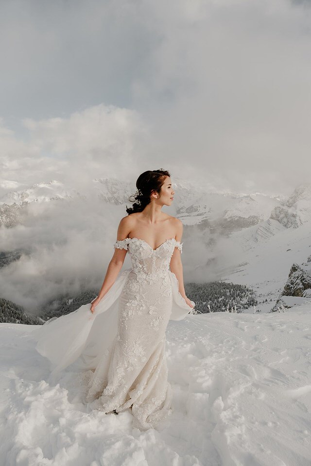 winter Honeymoon Photo shoot in the Dolomites