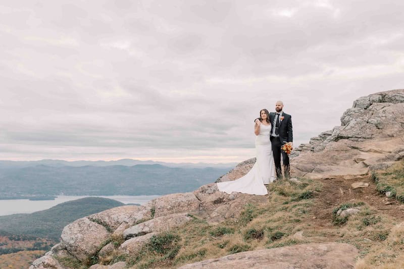 fall elopement in Adirondack mountains Lake George