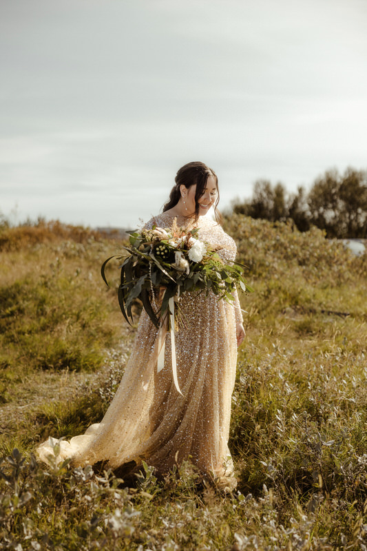 Sunny South Iceland Elopement photo shoot at Dyrholaey