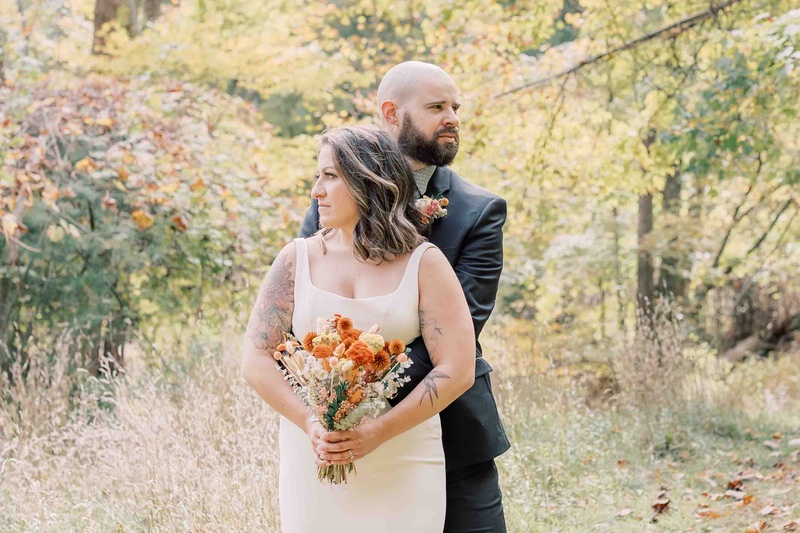 fall elopement shoot in the Adirondack mountains near Lake George