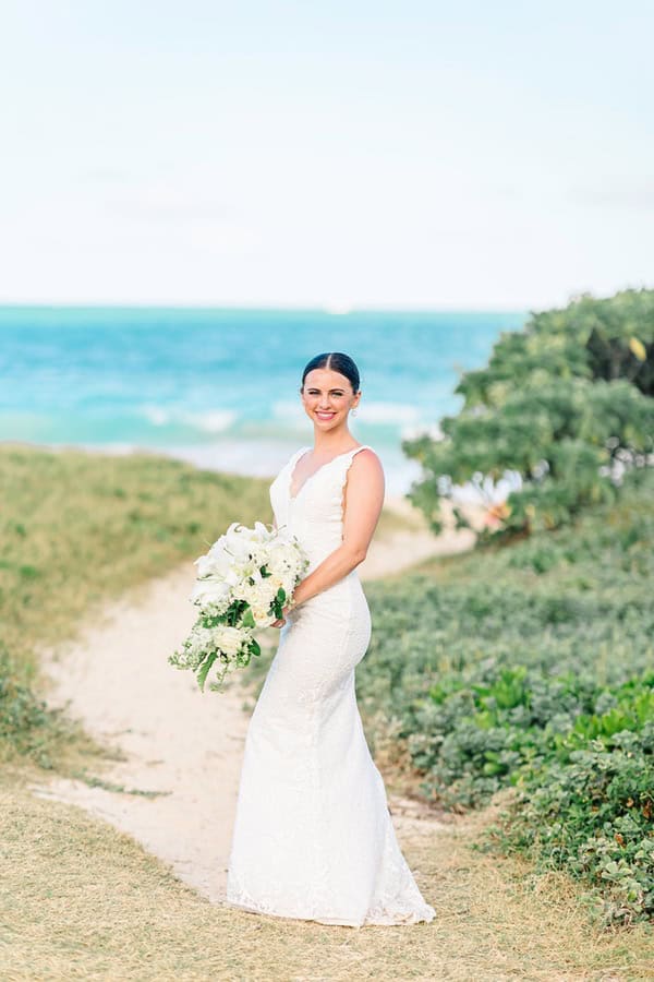 Beach wedding at Waimanalo beach