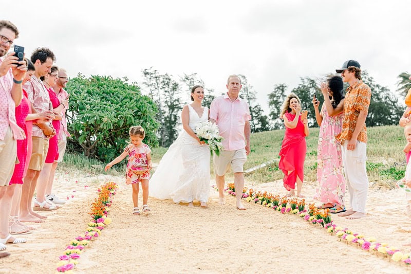 Tropical Beach Wedding shoot at Waimanalo Bay in Honolulu Hawaii