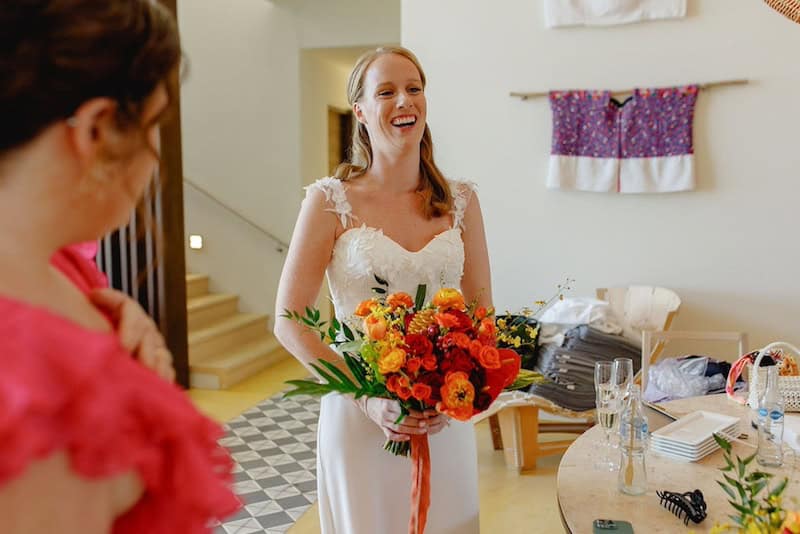 colorful Garden wedding photo shoot at Andaz Mayakoba Resort Riviera Maya in Mexico