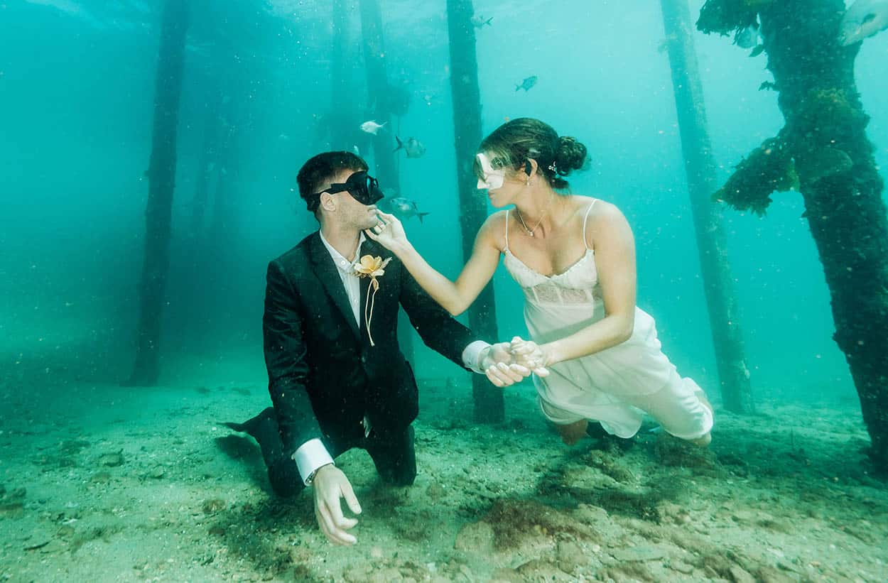underwater wedding off Pt Noarlunga