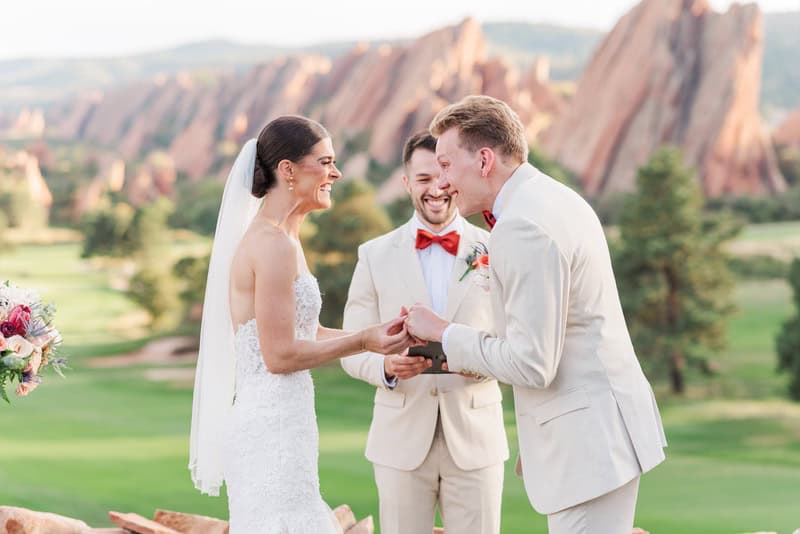 wedding ceremony at a golf course in CO