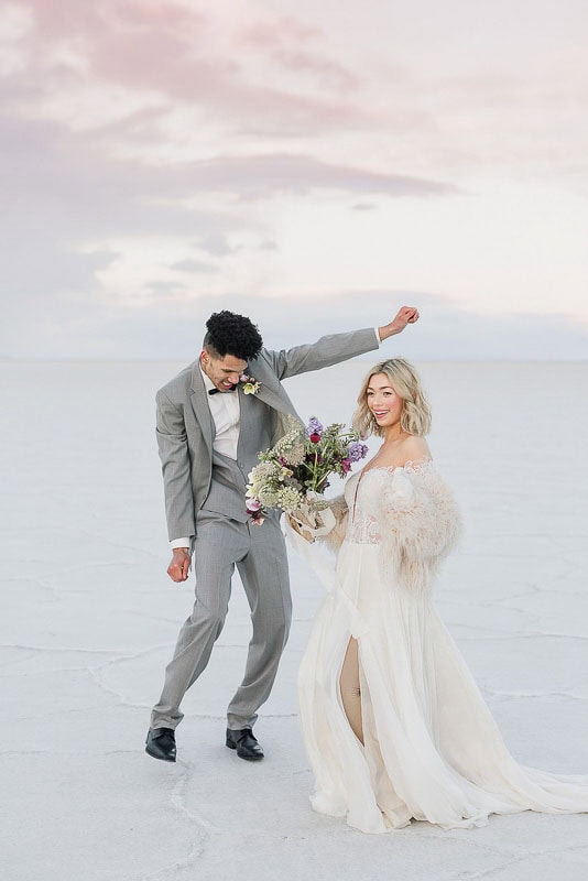 You'll Fall for This Magical Nevada Elopement at Bonneville Salt Flats - Elopement At Wendover