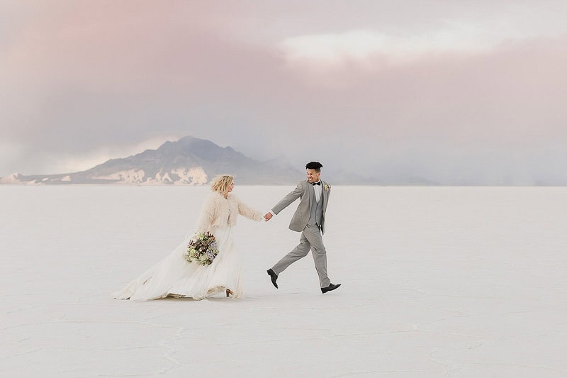 You'll Fall for This Magical Nevada Elopement at Bonneville Salt Flats - Nevada Elopement Shoot