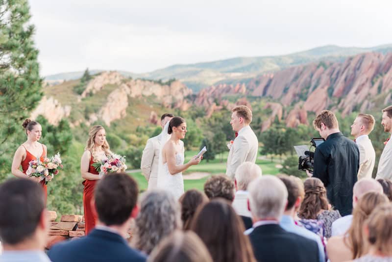 wedding ceremony at a golf course in colorado