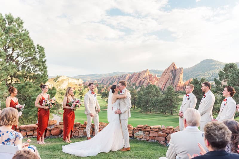 wedding ceremony at a golf course in colorado