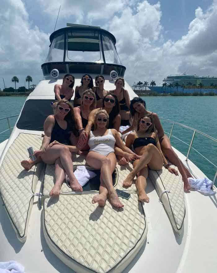 bachelorette party on a boat