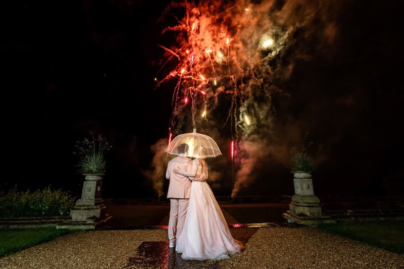 wedding with fireworks