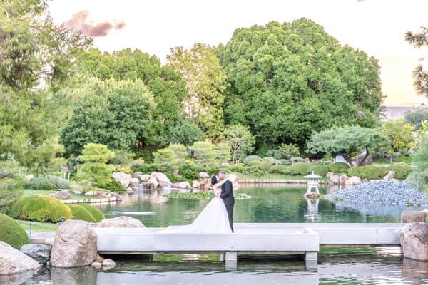 bridesmaids at Japanese Friendship Garden wedding