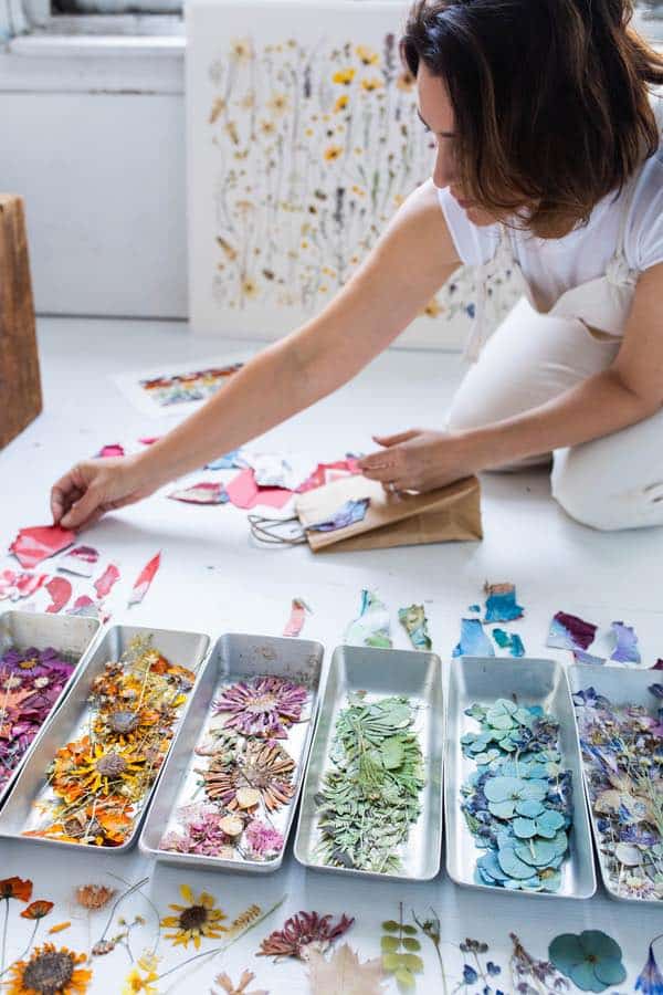 Tricia Paoluccio making art