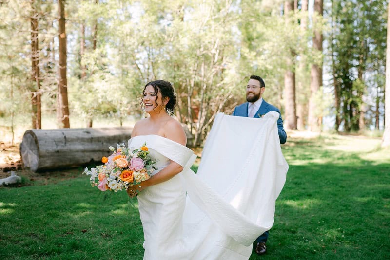 groom and bride at Lakeside Wedding at Valhalla Tahoe 
