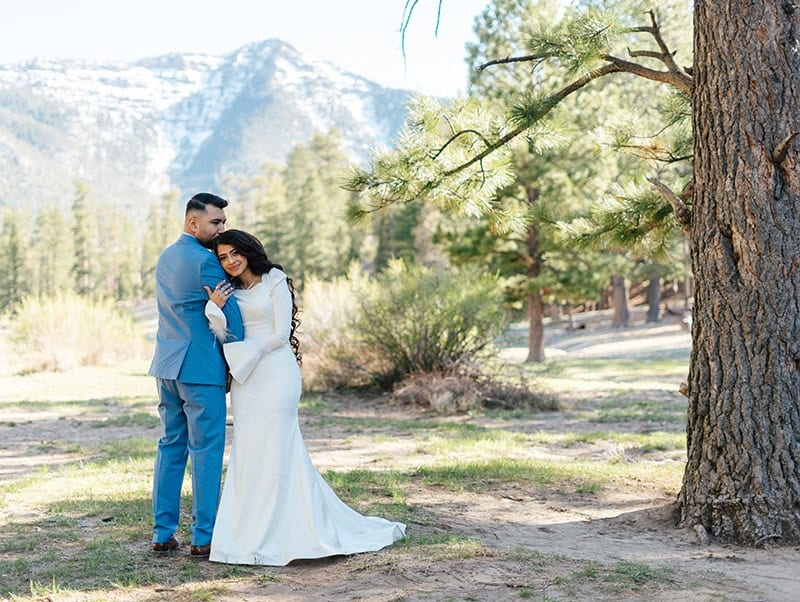 bride and groom at Mount Charleston wedding 