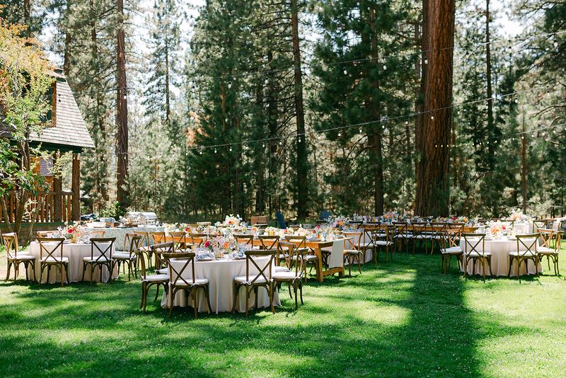 tables at a Lakeside Wedding at Valhalla Tahoe 
