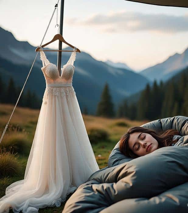 Bridal Reset Night Under the Stars a future bride sleeping outdoors under the sky to calm her nerves