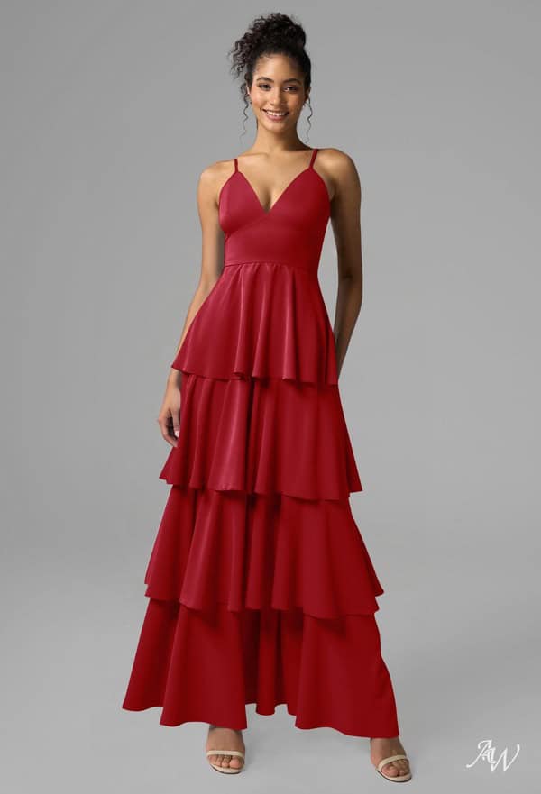 deep claret red bridesmaid dress