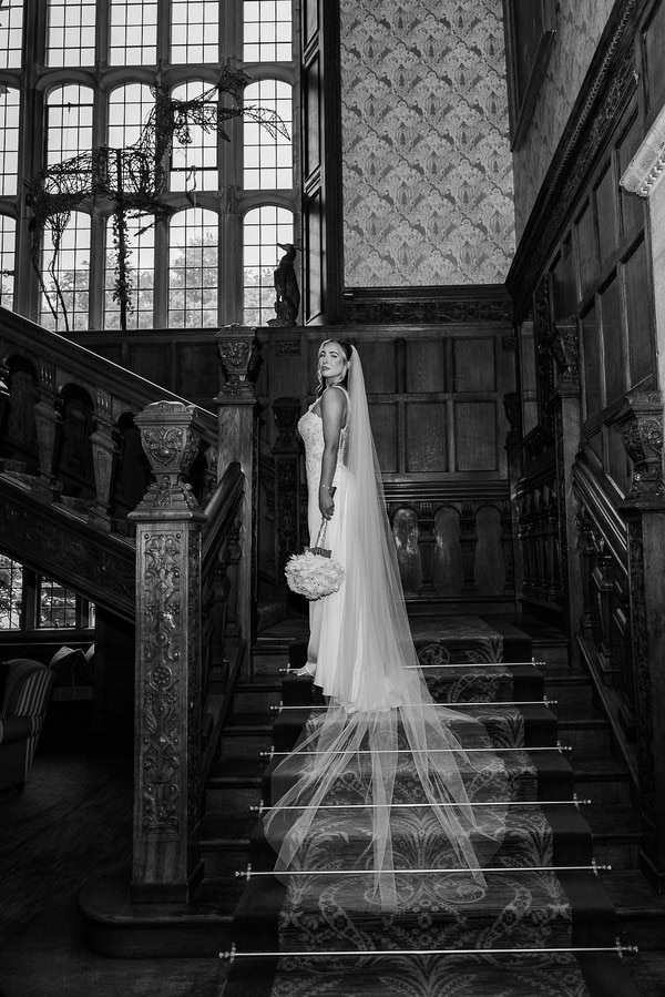 Lucy & Lewis's Romantic Bovey Castle Elopement (Plus Tips For Planning Your Own!) bride at bovey castle for her castle elopement