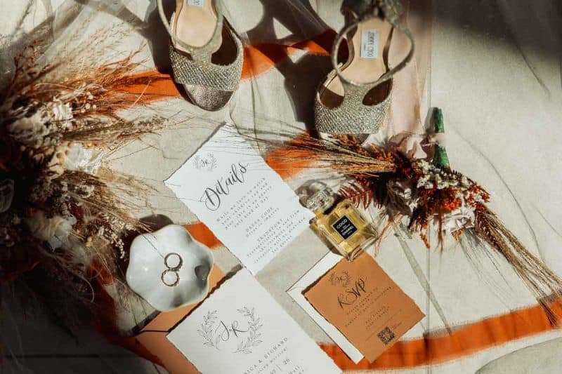 stationary at styled shoot at wedding venue in york