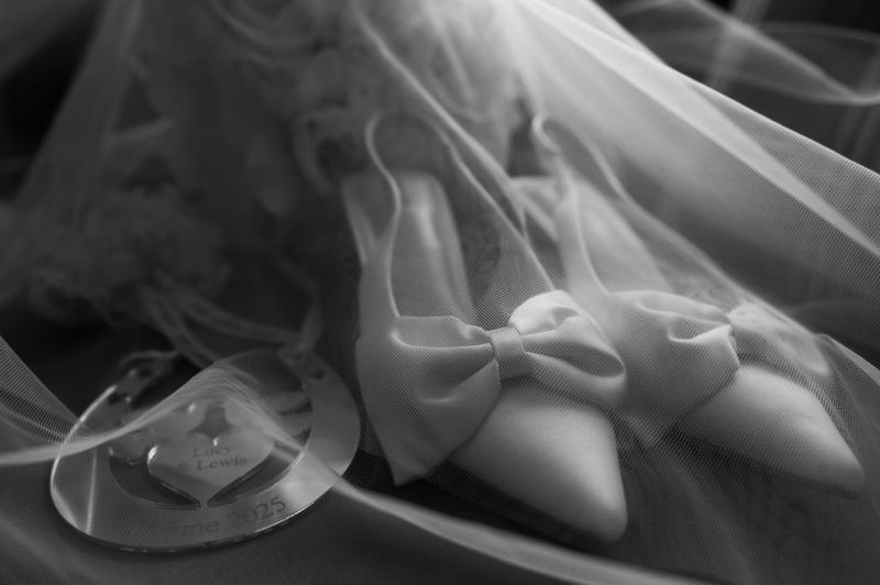 Lucy & Lewis's Romantic Bovey Castle Elopement (Plus Tips For Planning Your Own!) wedding shoes at castle elopement